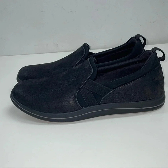 Clarks Breeze Bali Black Faux Suede Slip On Shoes Women's Size 7.5 - Picture 2 of 10